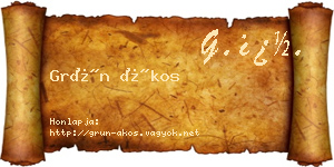 Grün Ákos névjegykártya
